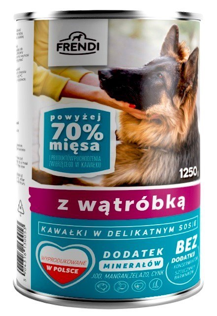Frendi Frendi puszka dla psa z wątróbką w sosie 1250 g