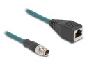 DeLOCK M12 Kabel adaptera z kodowaniem X 8-pinowe męski do żeńskiego RJ45 o długości 50 cm