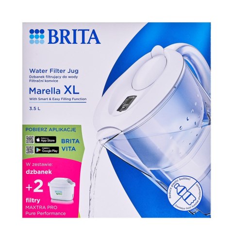 Brita Dzbanek filtrujący Brita Marella XL+2 wkłady MaxtraPro PP (3,5l; biały)