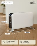Mill Młyn | Grzejnik | CO2200LEDMAX | Grzejnik konwekcyjny | 2200 W | Liczba stopni mocy: 3 | Przeznaczony do pomieszczeń o powierzch