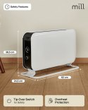 Mill Młyn | Grzejnik | CO2200MECMAX | Grzejnik konwekcyjny | 2200 W | Liczba stopni mocy: 3 | Przeznaczony do pomieszczeń o powierzch