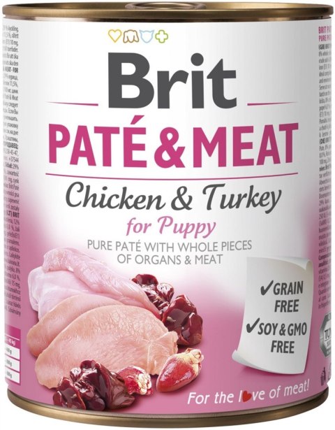 Brit BRIT Paté & Meat z Kurczakiem - mokra karma dla szczeniąt - 800 g