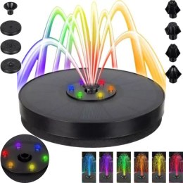 Fontanna Solarna Ogrodowa LED RGB Pływająca Moc 3 W 180 L/H 23227