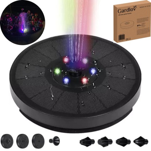 Fontanna Solarna Ogrodowa LED RGB Pływająca Moc 3 W 180 L/H 23227