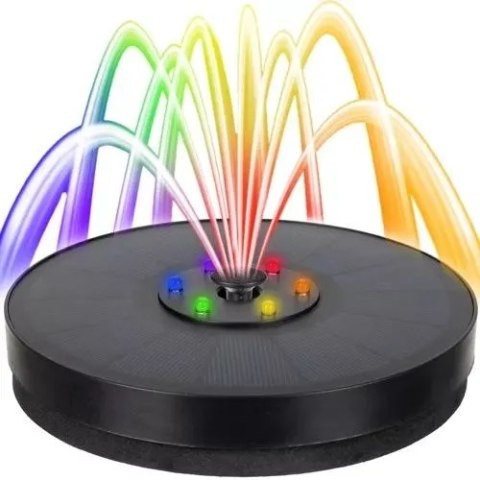 Fontanna Solarna Ogrodowa LED RGB Pływająca Moc 3 W 180 L/H 23227