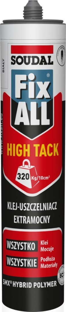 SOUDAL USZCZELNIACZ HYBRYDOWY FIX ALL HIGH TACK BIAŁY 290ML