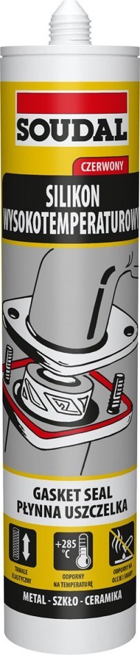 SOUDAL SILIKON WYSOKOTEMPERATUROWY CZERWONY 280ML