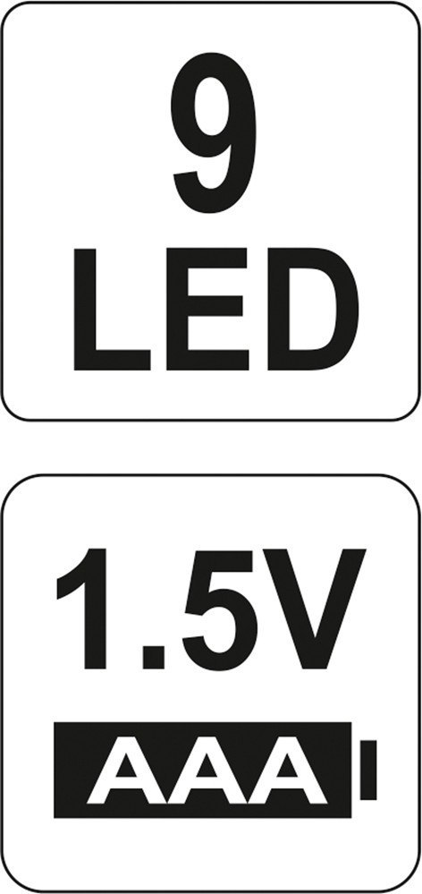 YATO LATARKA ALUMINIOWA, 9LED, CZARNA