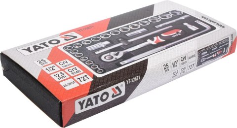 YATO ZESTAW NARZĘDZIOWY 25 CZĘŚCI 1/2''