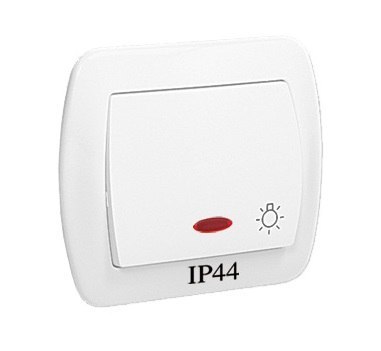 SIMON AKORD PRZYCISK ŚWIATŁO P/T IP44 Z PODŚWIETLENIEM BIAŁY