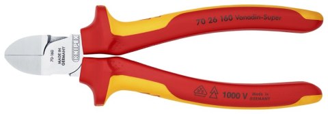 KNIPEX SZCZYPCE TNĄCE BOCZNE IZOLOWANE 160MM