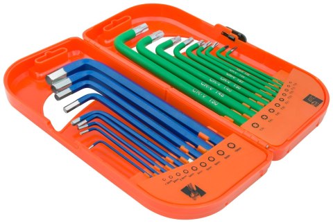 EPM KOMPLET KLUCZY TRZPIENIOWYCH HEX I TORX DŁUGIE 18 SZTUK