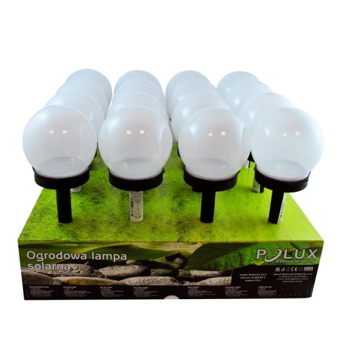 POLUX LAMPA SOLARNA 6500K LED KULA BIAŁA PLASTIK CZARNY
