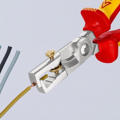 KNIPEX SZCZYPCE DO ZDEJMOWANIA IZOLACJI Z NOŻYCAMI DO KABLI 180MM