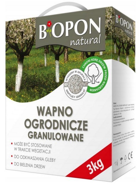 BIOPON WAPNO - OGRODNICZE DO BIELENIA I ODKWASZANIA GLEBY, 3 KG