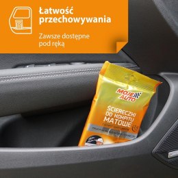 MOJE AUTO ŚCIERECZKI DO KOKPITU MATOWE CYTRYNA 24SZT.
