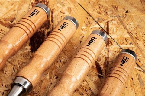 NEO ZESTAW DŁUT 4SZT. (6,12,18,24MM), DREWNIANY UCHWYT