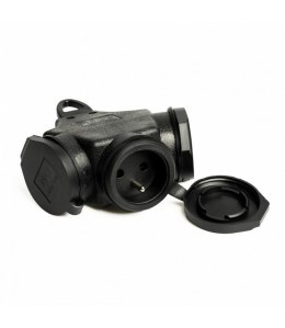 UN ROZGAŁĘŻNIK POTRÓJNY GUMOWY 3*2P+Z Z/UZ IP44