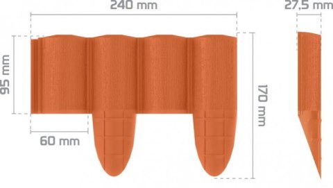CELL-FAST PALISADA OGRODOWA ECO 2,4M CEGLASTA