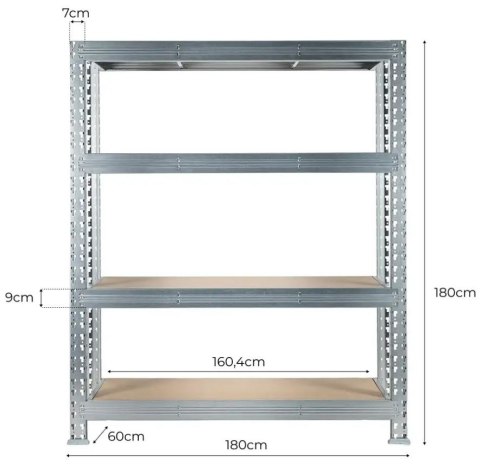 UN REGAŁ METALOWY MEGA MET 300 180*180*60CM, OCYNK