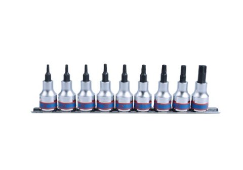 KING TONY KPL.NASADEK TORX 3/8'' 9 CZĘŚCI T10-T50 SZYNA