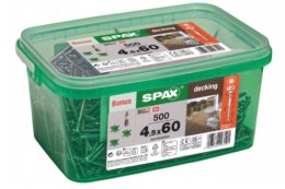 SPAX WKRĘT TARASOWY (500) C4 4.5*60MM SPAX-D +BIT T20 +3KRZYŻYKI