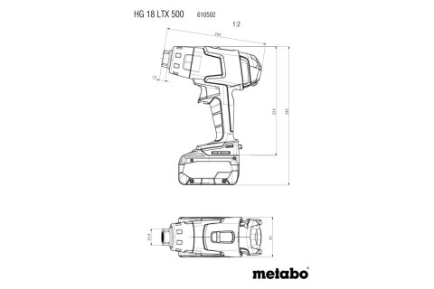 METABO AKUMULATOROWA OPALARKA HG 18 LTX 500 0*AH