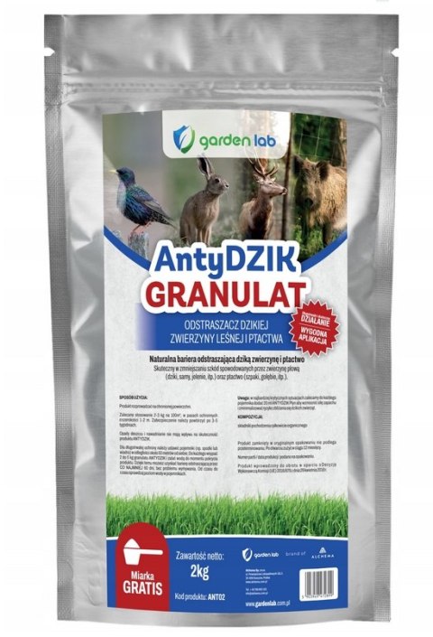 UN ODSTRASZACZ ZWIERZYNY LEŚNEJ W GRANULACIE ANTYDZIK 2KG