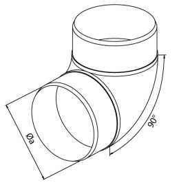 AIR ROXY KOLANO KANAŁU OKRĄGŁEGO 125MM 90'