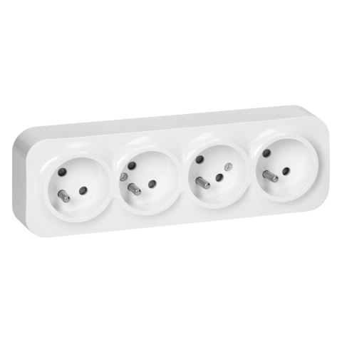 ORNO GNIAZDO POCZWÓRNE N/T TODO 2P+Z SCHUKO IP20, BIAŁY