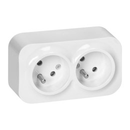 ORNO GNIAZDO PODWÓJNE N/T TODO 2*2P+Z IP20, 16A, 230V BIAŁY