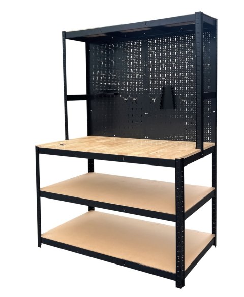 UN STÓŁ WARSZTATOWY BLACK Z PERFORACJĄ 120*60*180CM