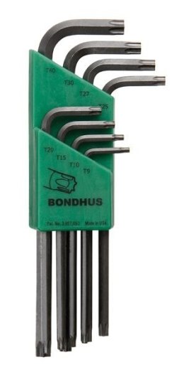 BONDHUS ZESTAW KLUCZY TORX DŁUGICH TX9-40, 8 SZT,