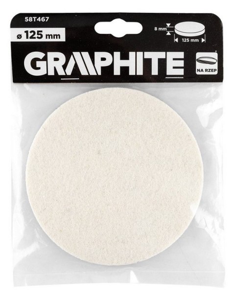 GRAPHITE FILC POLERSKI NA RZEP 125*8MM