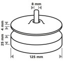 GRAPHITE TARCZA MOCUJĄCA Z RZEPEM I GĄBKĄ 125MM TRZPIEŃ 8MM