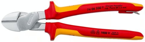KNIPEX SZCZYPCE TNĄCE BOCZNE VDE O ZWIĘKSZONYM PRZEŁOŻENIU 200MM