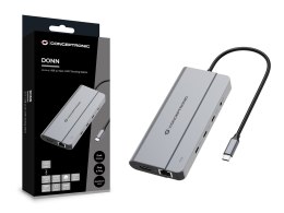 Conceptronic DONN34G stacja dokująca Przewodowa USB 3.2 Gen 2 (3.1 Gen 2) Type-C Szary