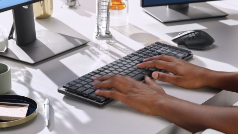 Logitech MX Mechanical klawiatura Biuro RF Wireless + Bluetooth QWERTZ Niemiecki Grafitowy, Szary