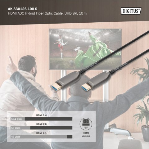 Digitus DIGITUS KABEL HDMI 2.1 8K60HZ UHD A/HDMI CZARNY 10M