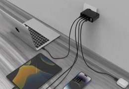 Gembird GEMBIRD 4-PORTOWA SZYBKA ŁADOWARKA SIECIOWA GAN (PD) USB (3X USB-A + 1X USB TYP-C) 100W, CZARNA
