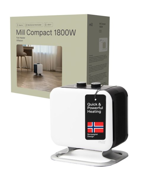 Mill Mill | Grzejnik | CUS1800MECWA | Grzejnik z wentylatorem | 1800 W | Liczba stopni mocy: 2 | Przeznaczony do pomieszczeń o powier