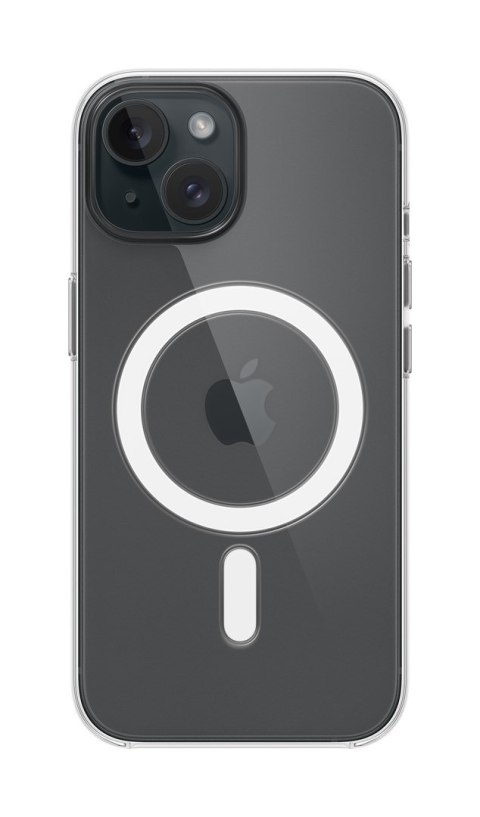 Apple - Obudowa tylna do telefonu komórkowego - Kompatybilna z MagSafe - Poliwęglan - Przezroczysta - do iPhone 15 (MXRK3ZM/A)