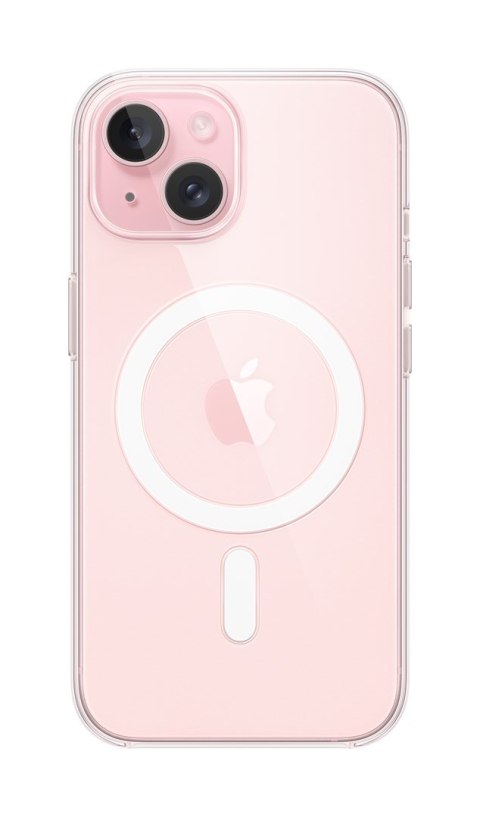 Apple - Obudowa tylna do telefonu komórkowego - Kompatybilna z MagSafe - Poliwęglan - Przezroczysta - do iPhone 15 (MXRK3ZM/A)