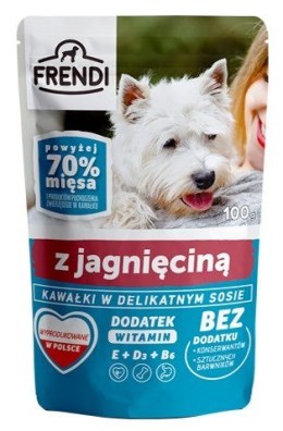 Frendi FRENDI Kawałki w delikatnym sosie z jagnięciną - mokra karma dla psa - 100 g