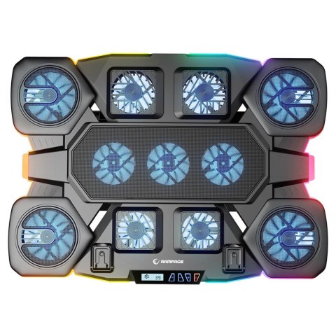 RAMPAGE GAMINGOWA PODSTAWKA CHŁODZĄCA POD LAPTOP GLACIER czarna