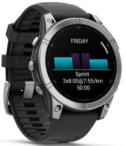 Fenix E 47 mm Srebrny GARMIN Android Czarno-srebrny