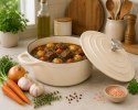 EMALIOWANY GARNEK ŻELIWNY 24cm 4,2L KREMOWY 7765