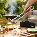 ZESTAW 3 STALOWYCH PRZYBORÓW DO GRILLA W ETUI 489424