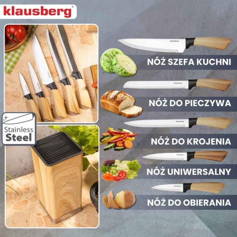 ZESTAW NOŻY KUCHENNYCH W BLOKU KLAUSBERG KB-9035