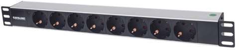 TECHLY Listwa zasilająca 19" 1U, 8x Schuko, kabel 1.8 m Schuko 714037